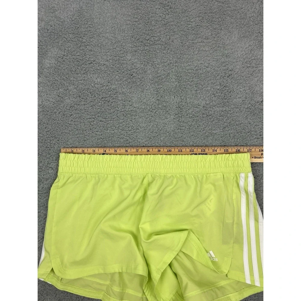 Adidas Aeroready Pacer 3 Stripes Woven Training Shorts Lime IM2339 Women's Large - Picture 7 of 7